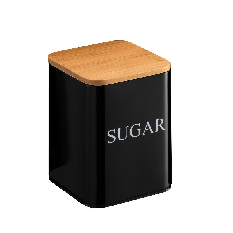 Bamboo Lid Kitchen Storage Set with Canisters for Tea, Coffee, and Sugar