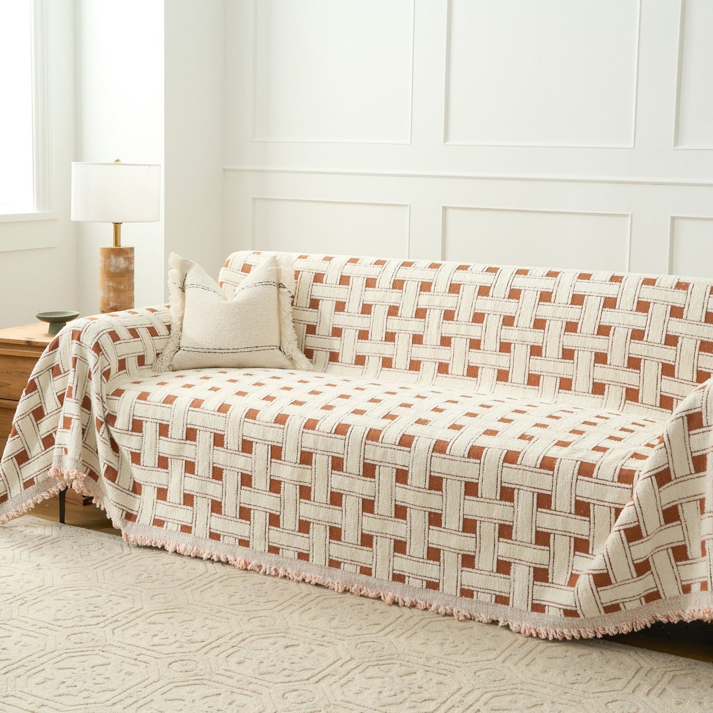 Cozy Throw Blanket – Soft Crosshatch Chenille Sofa Protector