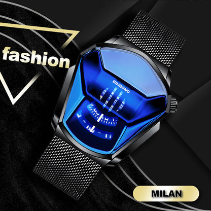 Men's Quartz Watch with Diamond Design