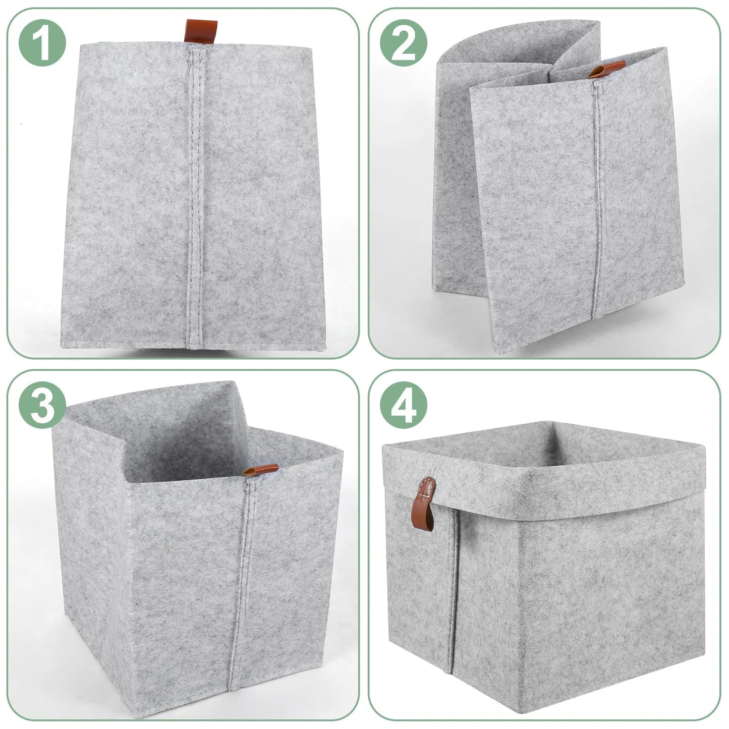 6-Piece Felt Storage Basket Set | 12L Foldable Organizers for Home & Closet