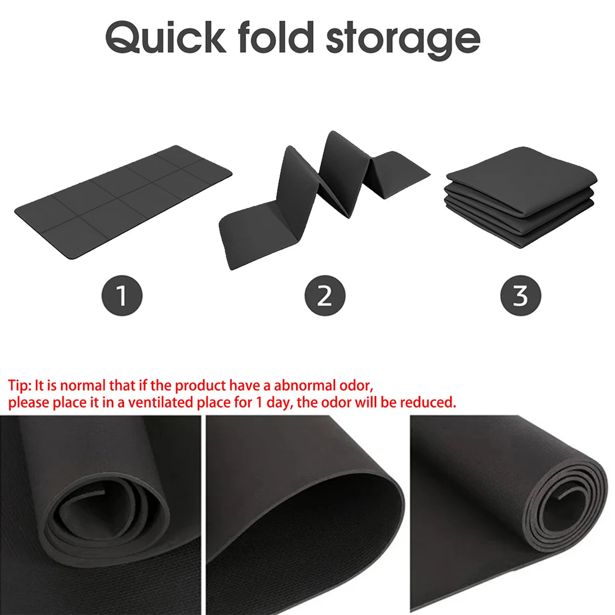 Foldable Yoga Mat | EVA Material | 3–6 mm Thickness | Lightweight & Non-Slip | 173x60 cm