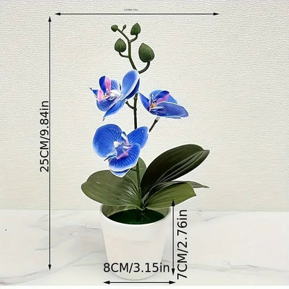 Artificial Orchid Bonsai | Realistic Flowers | Light-Resistant Table Decor for Living Room, Office & Entryway
