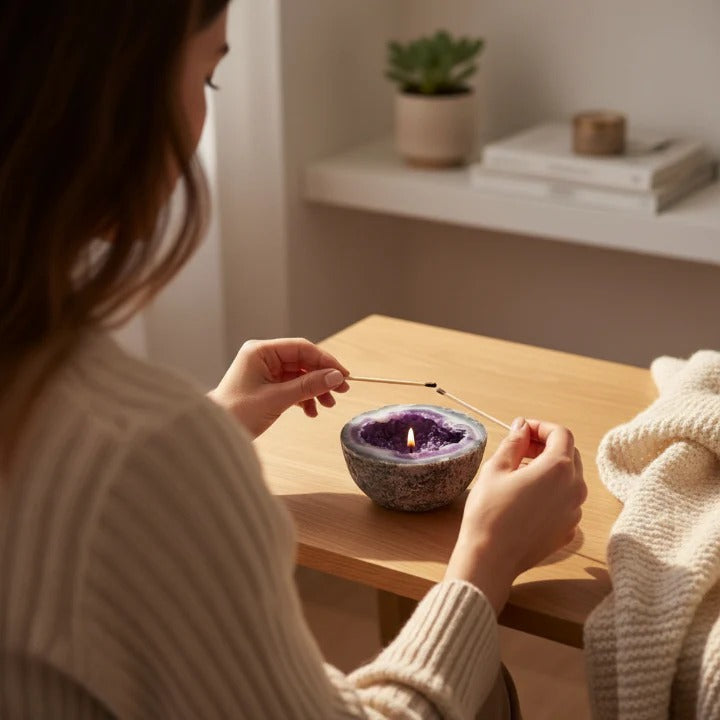 Instant Calm and Peaceful Ambiance in Minutes with Crystal Candle