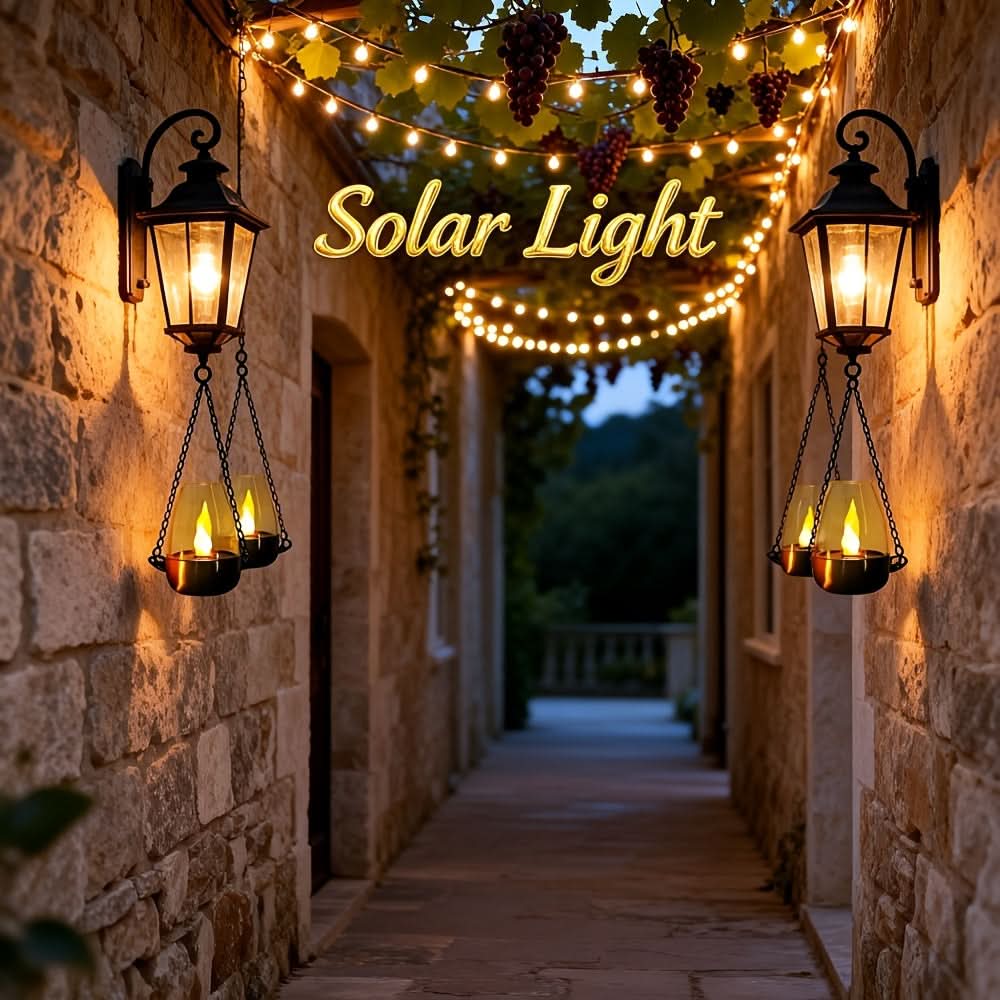 Solar Garden Light – Candle Design with Flame Effect