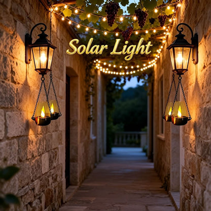 Solar Garden Light – Candle Design with Flame Effect