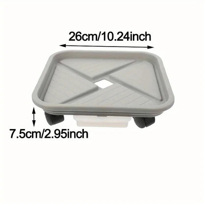 Plant Roller with Drip Tray | Square Mobile Plant Stand | Sturdy and Easy to Move