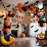 Black-Orange-Purple Pumpkin Balloon Set 2025