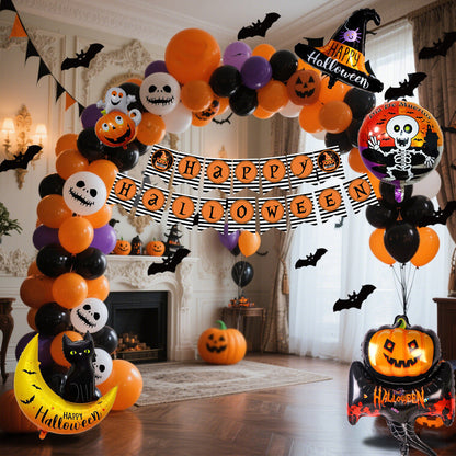 Halloween Balloon Collection – Black, Orange, Purple with Pumpkin Design