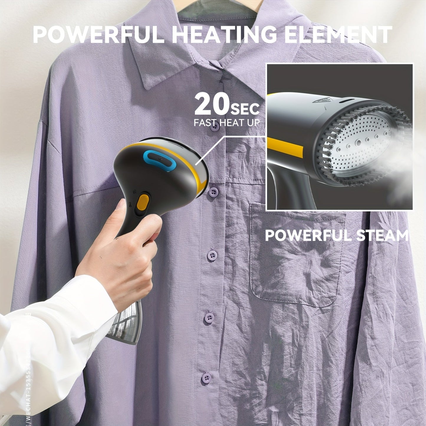 Portable Steamer Pro 1500W | Rapid Heat & Powerful Steam | Travel-Friendly Design