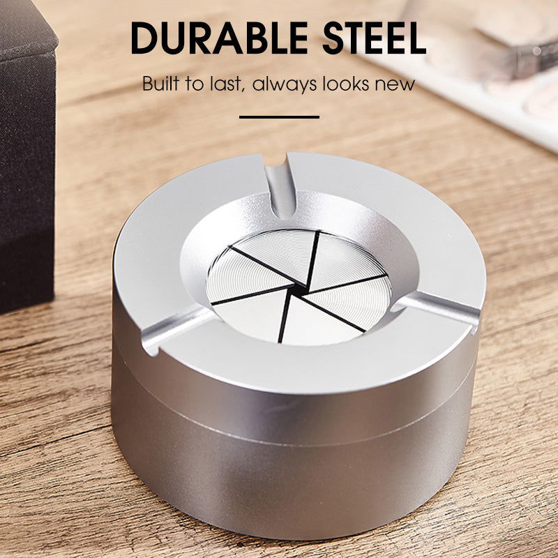 Twist-Lid Ashtray in Stainless Steel – 360° Design