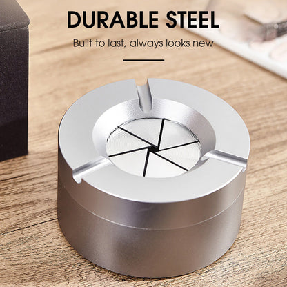 Twist-Lid Ashtray in Stainless Steel – 360° Design