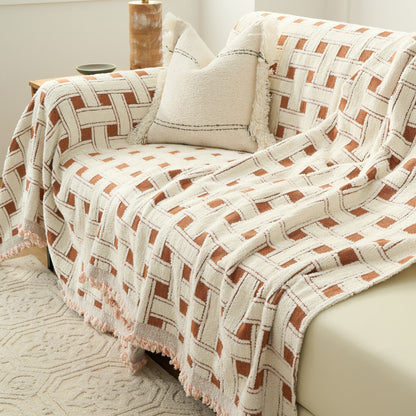 Cozy Throw Blanket – Soft Crosshatch Chenille Sofa Protector