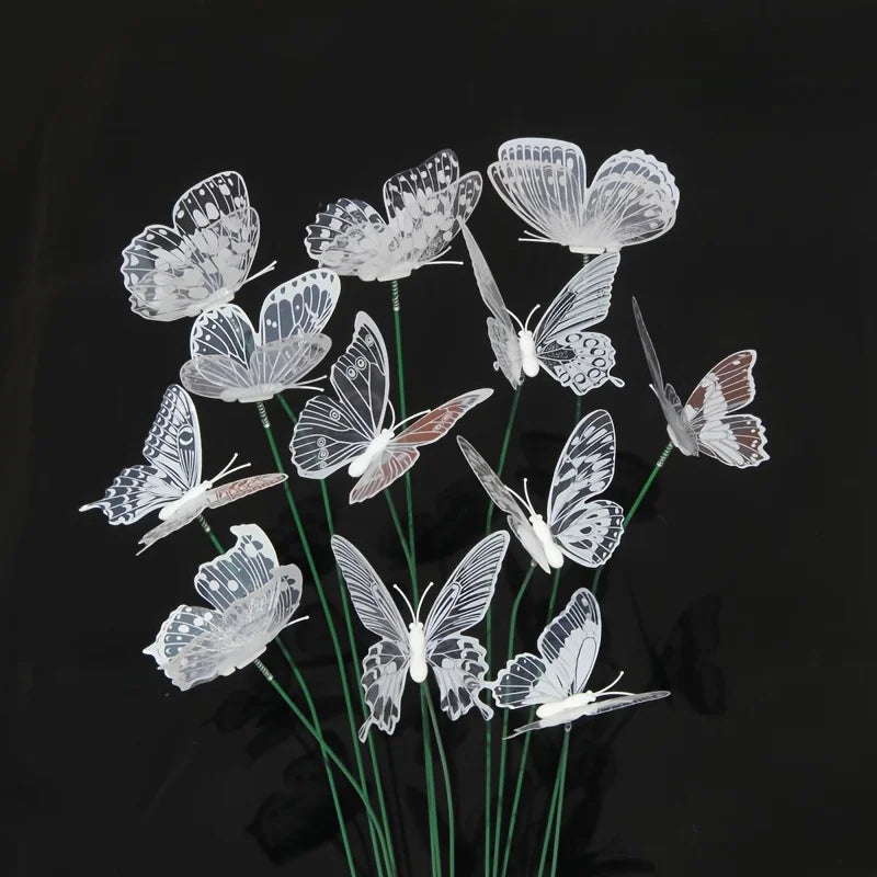 Garden Decoration Butterfly Stakes, Set of 10 | Realistic Design | PVC Material | Outdoor Decor