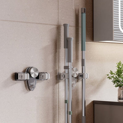 Wall-Mounted Organizer for Brooms & Mops - No Drilling Required