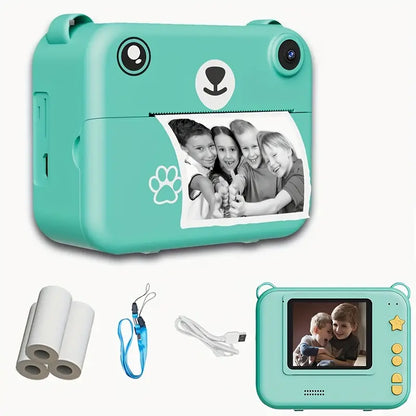 Compact Instant Camera for Kids - 1080P HD, Photo & Video, Includes Print Paper & USB Charger
