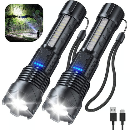 High-Performance LED Flashlight with COB Work Light