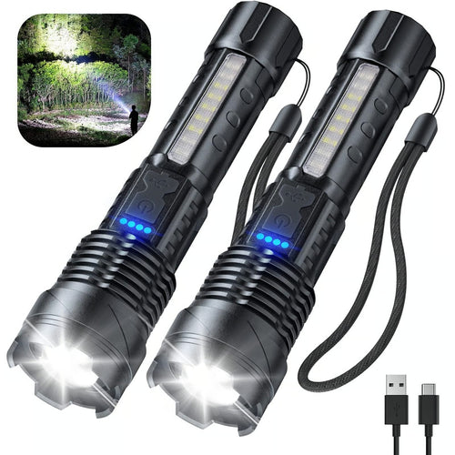 High-Performance LED Flashlight with COB Work Light