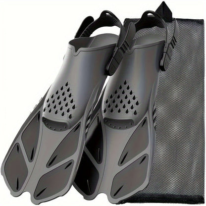 Snorkel and Swim Fins with Adjustable Straps, Open Heel & Compact Design - Ideal for Travel and Water Sports