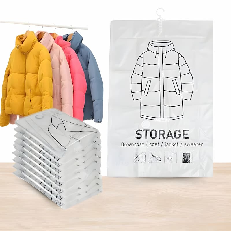 SpaceSaver Vacuum Clothing Bags with Hanger – Maximize Storage