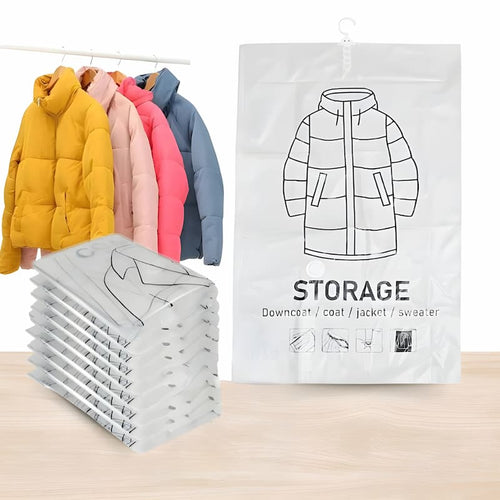 SpaceSaver Vacuum Clothing Bags with Hanger – Maximize Storage
