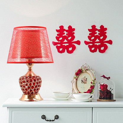 Urn-Shaped Bedside Light with Dual Lampshade Design
