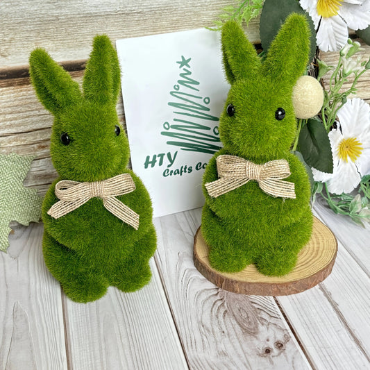 Easter Bunny Garden Ornament in Moss Style | Spring & Party Decor for Yard & Patio