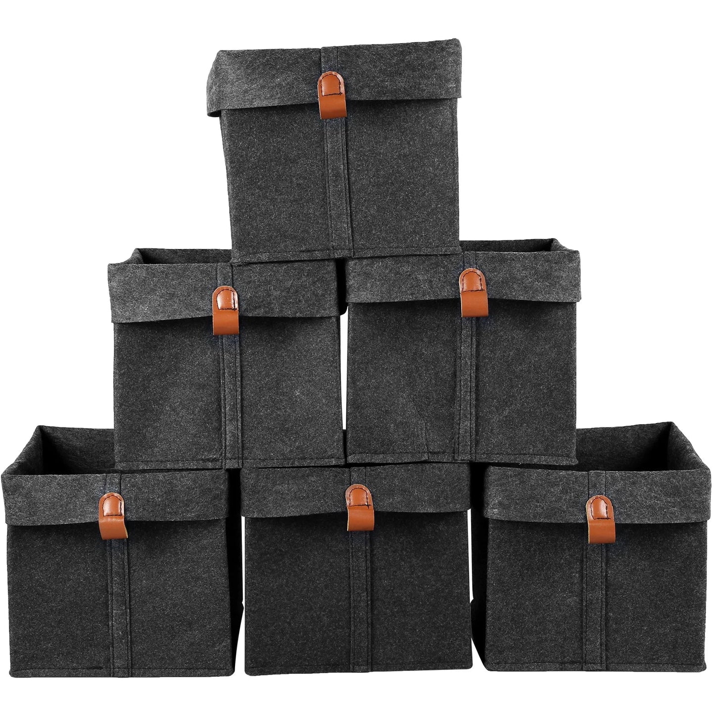 6-Piece Felt Storage Basket Set | 12L Foldable Organizers for Home & Closet