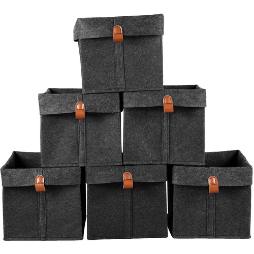 6-Piece Felt Storage Basket Set | 12L Foldable Organizers for Home & Closet