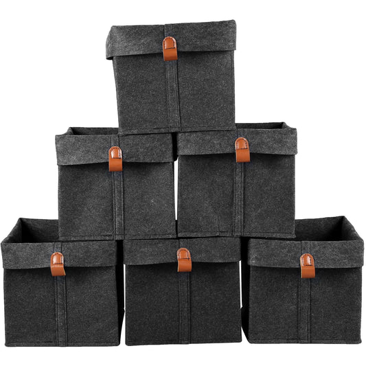 6-Piece Felt Storage Basket Set | 12L Foldable Organizers for Home & Closet