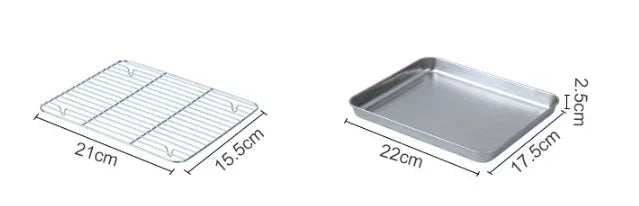 Stainless Steel Baking Tray with Wire Rack – Cake Baking, BBQ Pan, Oven Brownie Rack, Cooking, Roasting, and Grilling Tool
