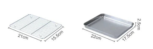 Stainless Steel Baking Tray with Wire Rack – Cake Baking, BBQ Pan, Oven Brownie Rack, Cooking, Roasting, and Grilling Tool