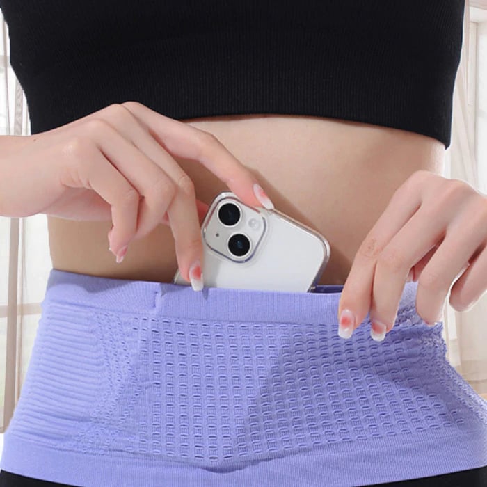 Ultimate Fitness Waist Belt with 4 Pockets – FlexiCarry for Phone, Keys & Wallet | No Bounce, Breathable, Lightweight