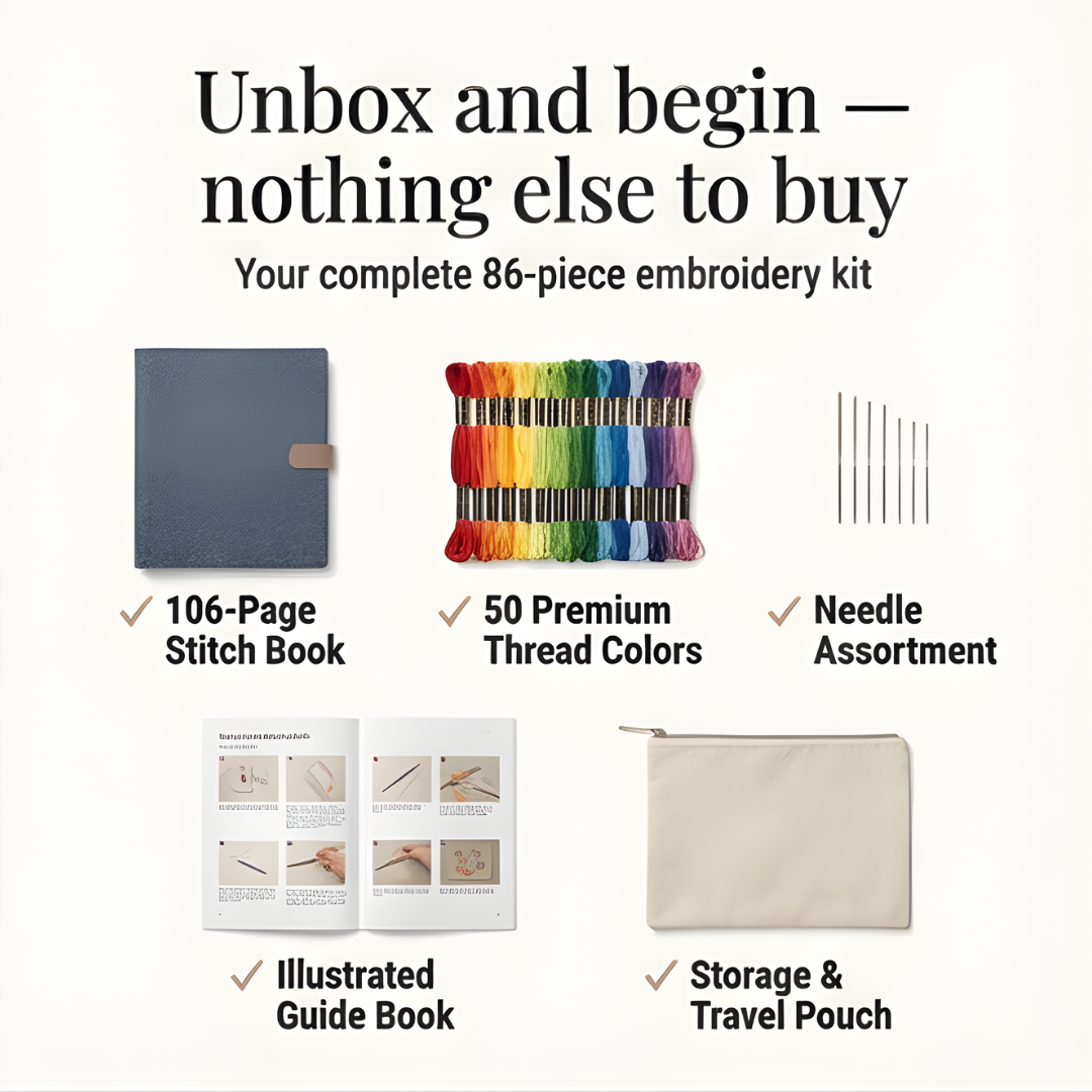 Master 106 Embroidery Stitches with Easy Step-by-Step Guidance
