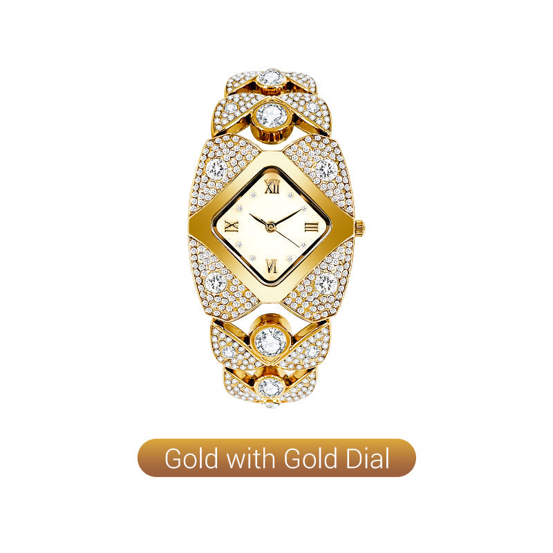 Chic Vintage Women's Watch with Natural Stone Dial