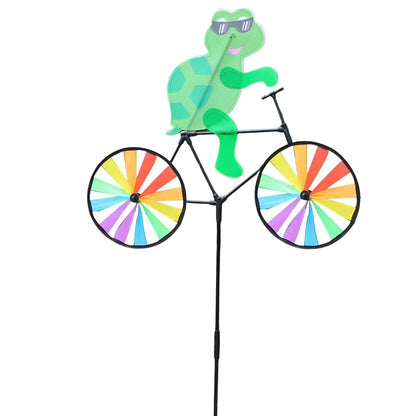 3D Animal Garden Kite on Bicycle | Rotating Outdoor Decoration | 90x53cm | Weatherproof Plastic