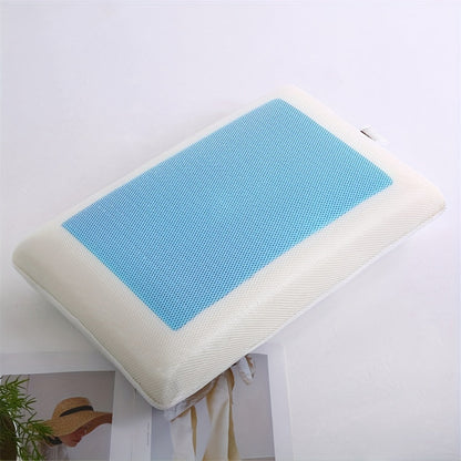 Ergonomic Memory Foam Pillow with Cooling Gel Core and Breathable Mesh - 1pc for Neck and Back Support