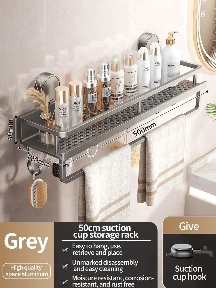 Effortless Suction Shower Organizer | No Drilling Needed | Splash Guard