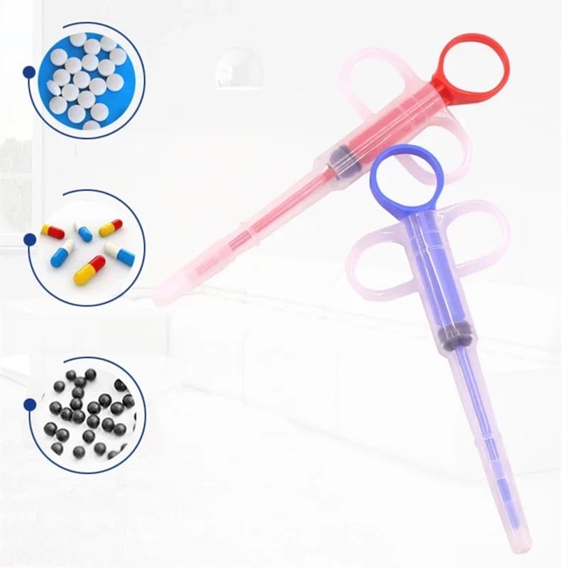 Pet Medication Dispenser with Soft Silicone Tip | Dual Nozzles for Pills & Liquids | Effortless Dosing