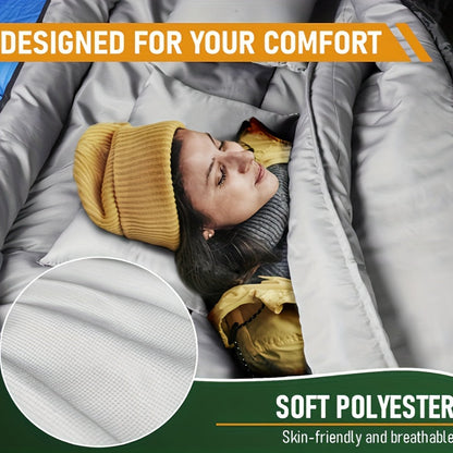 2-in-1 Camping Sleeping Bag with Integrated Pillow – Warm & Versatile