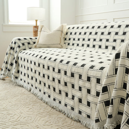 Cozy Throw Blanket – Soft Crosshatch Chenille Sofa Protector