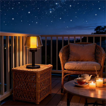 Table Light with Flame Design for Pathway Illumination