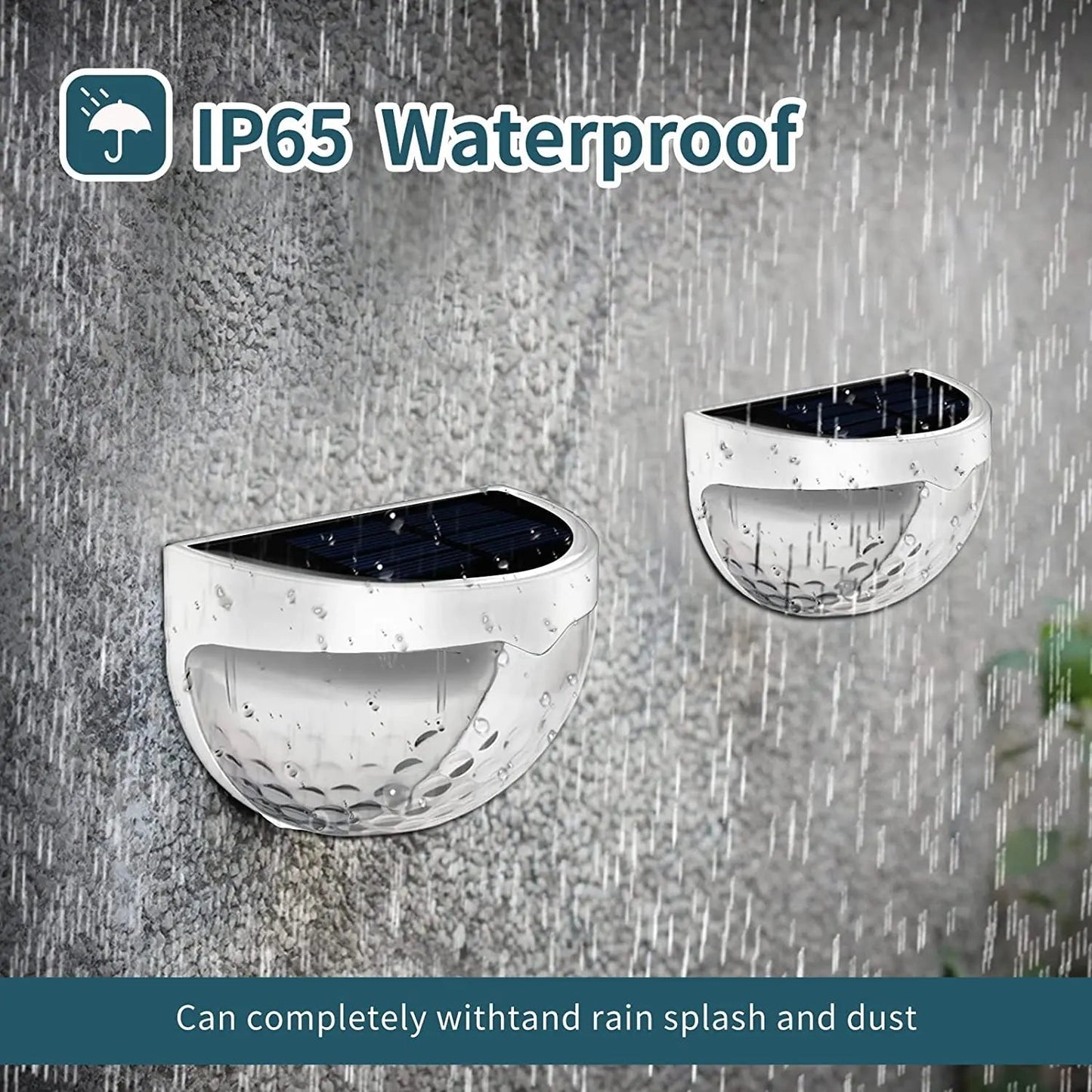 Solar Wall LED Light | Waterproof IP65 | Light Sensor | 6 LEDs | Perfect for Fence & Garden