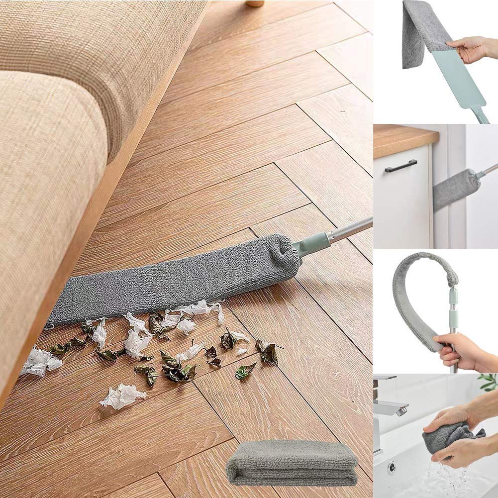 Slim Reach Dusting Wand | Microfiber Cleaning Brush with Steel Handle | Eco-Friendly