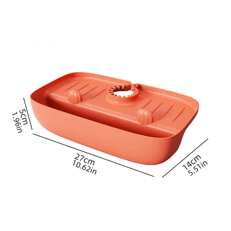 Silicone Dish Drying Mat with Splash Guard and Organizer | 27 × 14 × 5 cm