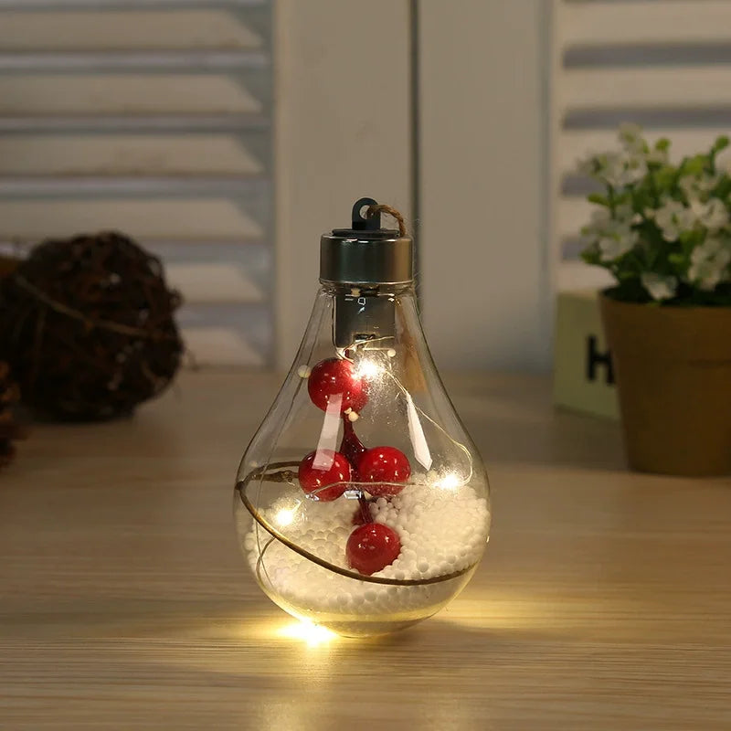 LED Decorative Light with Transparent Leaf Ball Design - Warm White Glow for Christmas, Weddings & Parties