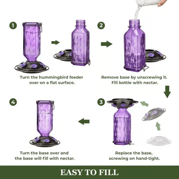 Elegant Hummingbird Nectar Feeder with Easy Clean Design