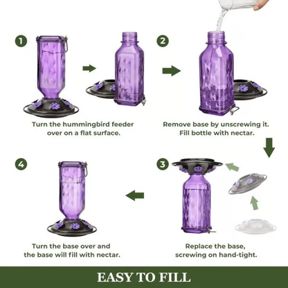 Elegant Hummingbird Nectar Feeder with Easy Clean Design