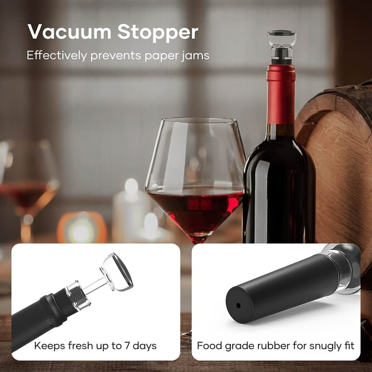 Electric Wine Opener – 5-in-1 Set with Aerator & Vacuum Stopper