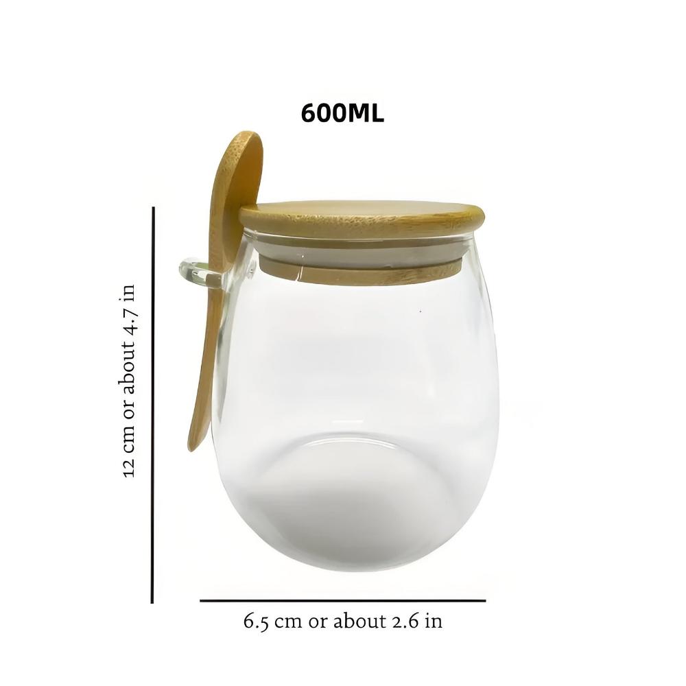 Chic Storage Jar with Wooden Lid and Spoon