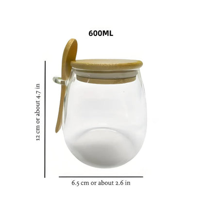 Chic Storage Jar with Wooden Lid and Spoon